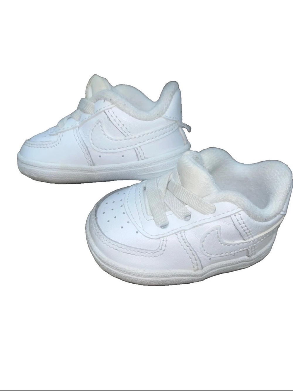 Nike Air Force 1 Triple White Crib Baby Size 1C (CK2201-100)